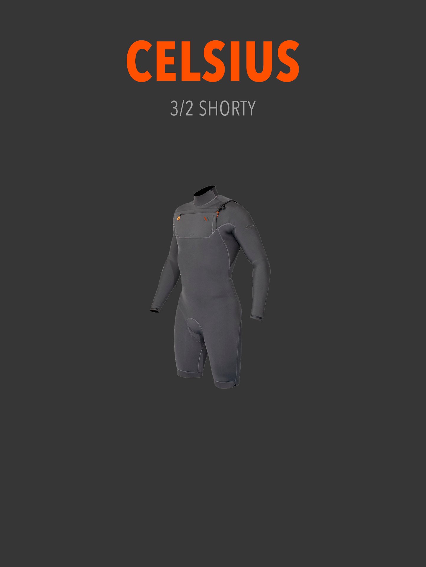 CELSIUS CHEST ZIP SHORTY LONG SLEEVE 3/2