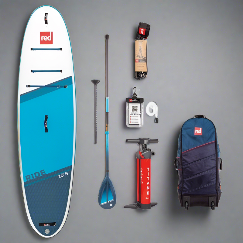 Copenhagen Surf Shop 2022 Red Paddle Co 10'6" RIDE MSL Oppustelig Stand Up Paddle SUP iSUP Board , Taske ATB Transformer Bag, Titan 2 Pumpe, Hybrid Tough Paddle & Leash.