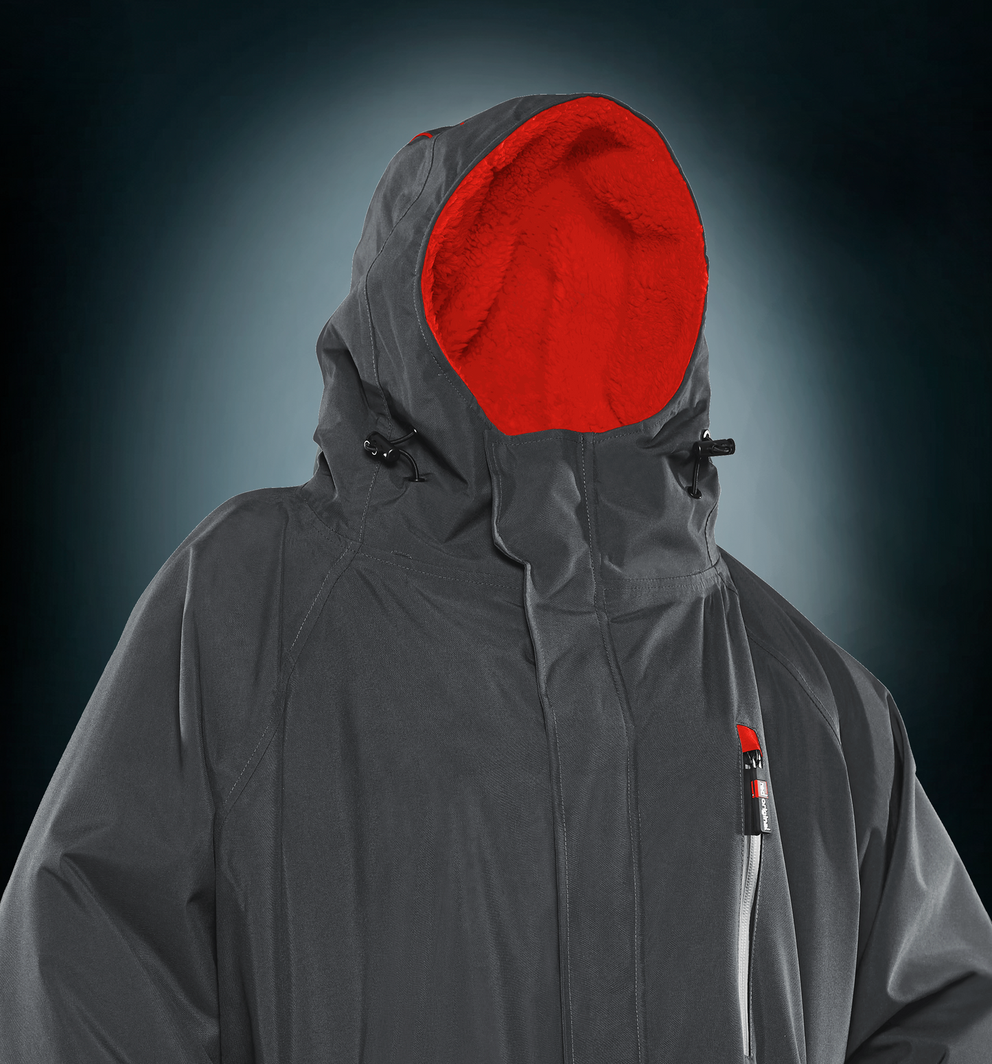 COPENHAGEN SURF SHOP RED PADDLE CO ORIGINAL PRO CHANGE ROBE EVO JAKKE (2022) GREY (GRÅ) (RØD) LANGÆRMET OUTDOOR DRYROBE