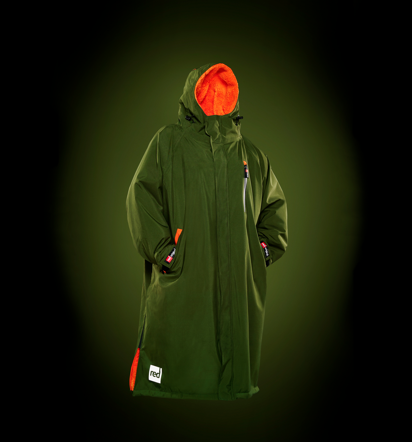 COPENHAGEN SURF SHOP RED PADDLE CO ORIGINAL PRO CHANGE ROBE EVO JAKKE (2022) PARKER GREEN (GRØN) (RØD) LANGÆRMET OUTDOOR DRYROBE