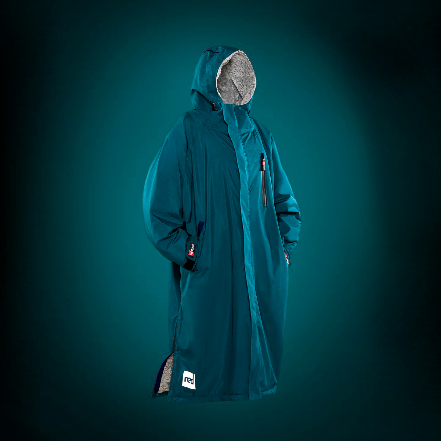 COPENHAGEN SURF SHOP RED PADDLE CO ORIGINAL PRO CHANGE ROBE EVO JAKKE (2022) TEAL (GRØN) (RØD) LANGÆRMET OUTDOOR DRYROBE