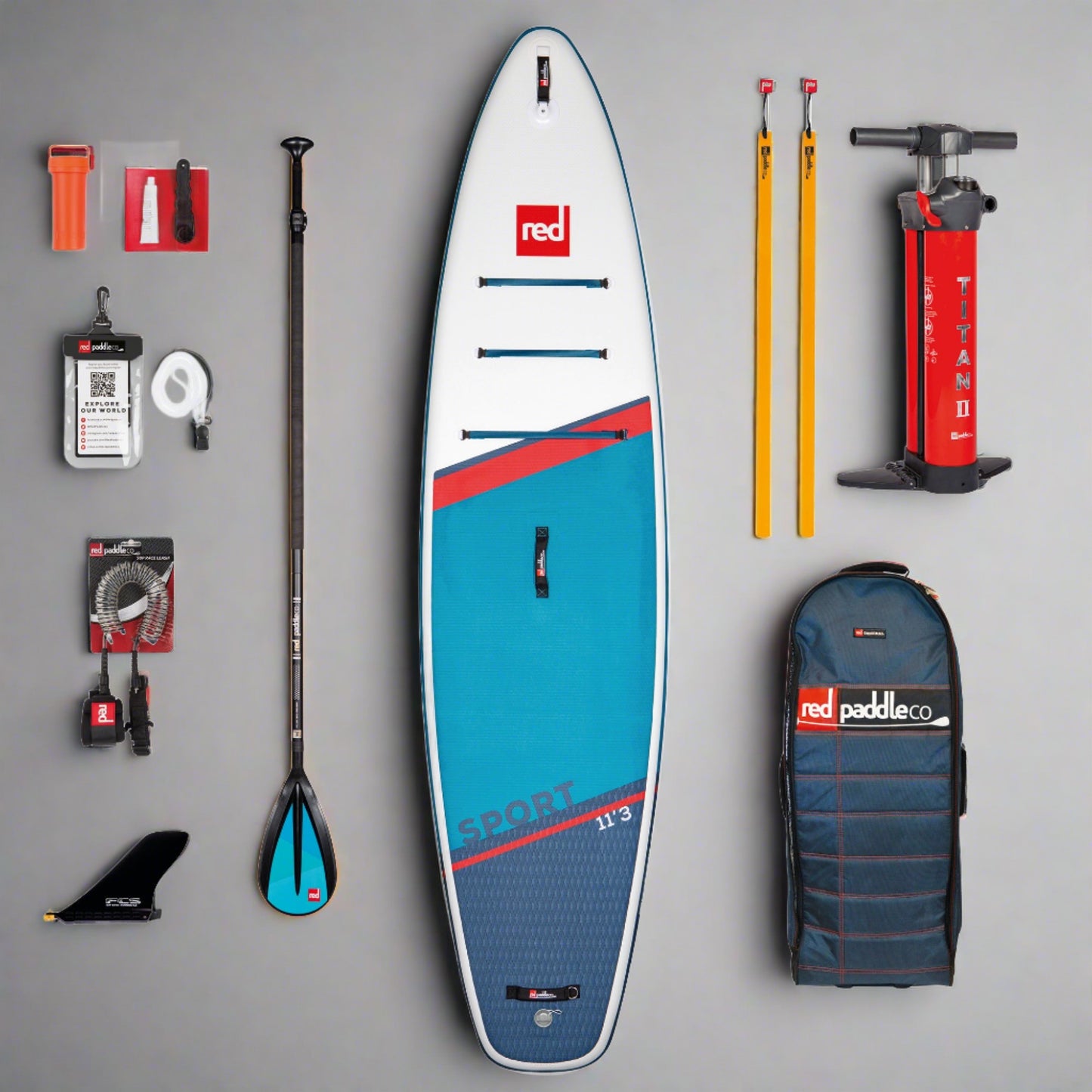 Copenhagen Surf Shop 2021 Red Paddle Co 11'3" SPORT TOURING MSL Oppustelig Stand Up Paddle SUP iSUP Board , Taske, Titan 2 Pumpe, Carbon 50 Nylon Paddle & Leash