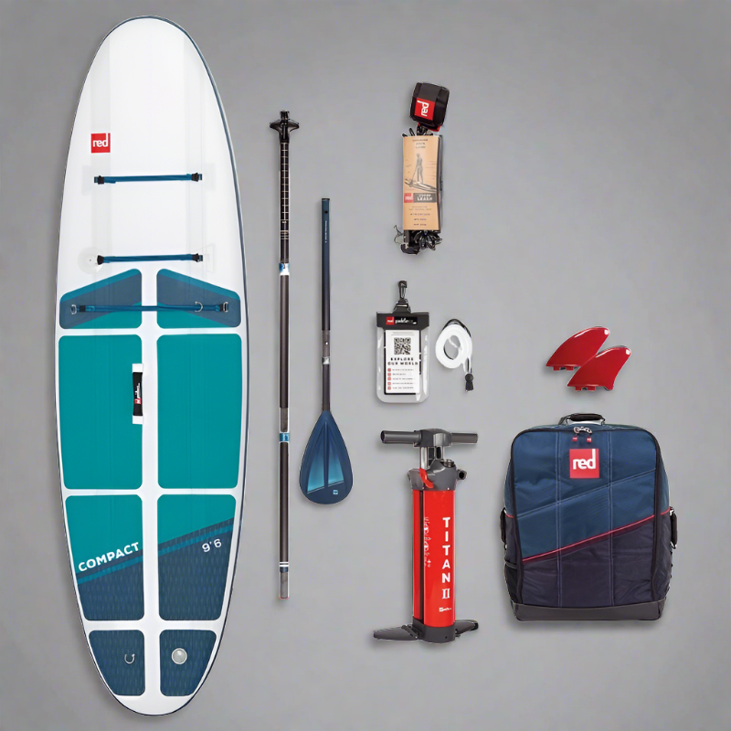 Copenhagen Surf Shop 2022 Red Paddle Co 9'6" COMPACT TOURING MSL Oppustelig Stand Up Paddle SUP iSUP Board , Taske, Titan 2 Pumpe, Hybrid Tough Paddle & Leash
