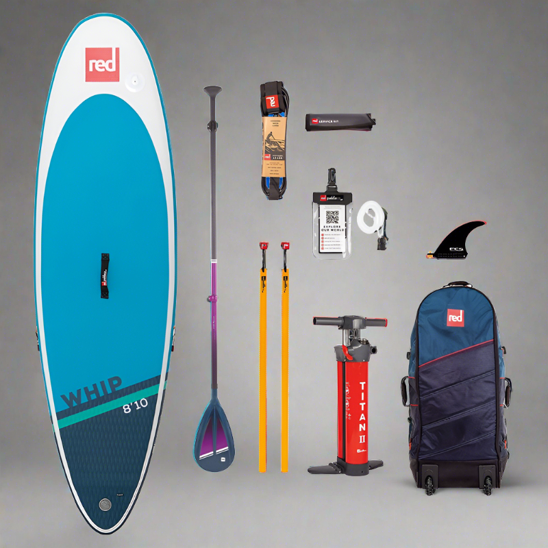Copenhagen Surf Shop 2022 Red Paddle Co 8'10" WHIP MSL Oppustelig Stand Up Paddle SUP iSUP Board , Taske ATB Transformer Bag, Pumpe, Hybrid Tough Paddle & Leash
